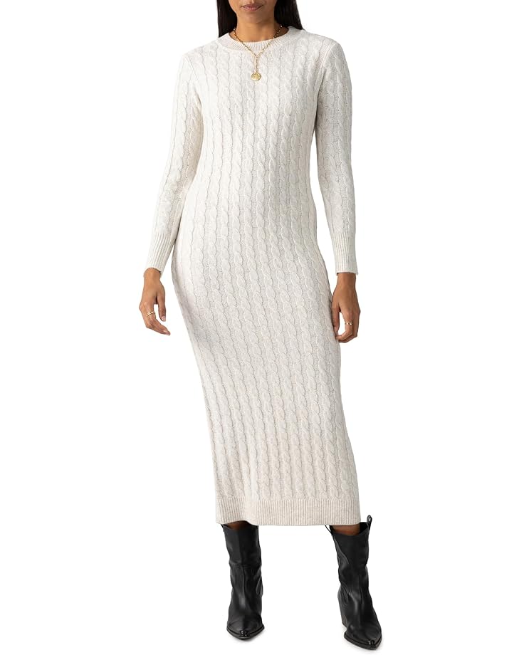 

Платье Sanctuary Cable Crew Neck Maxi Dress, цвет Heather Chalk