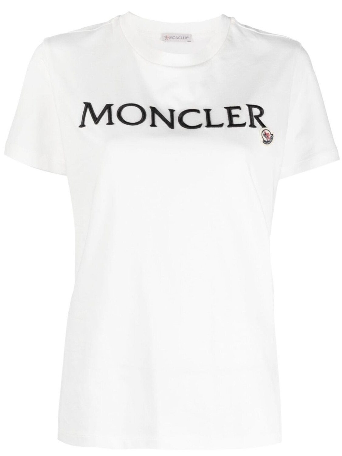 

Moncler футболка с вышитым логотипом, белый