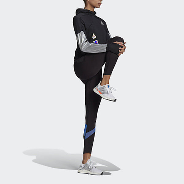 Толстовка (WMNS) adidas Space Hoodie Running Sports Black, черный — фото 3