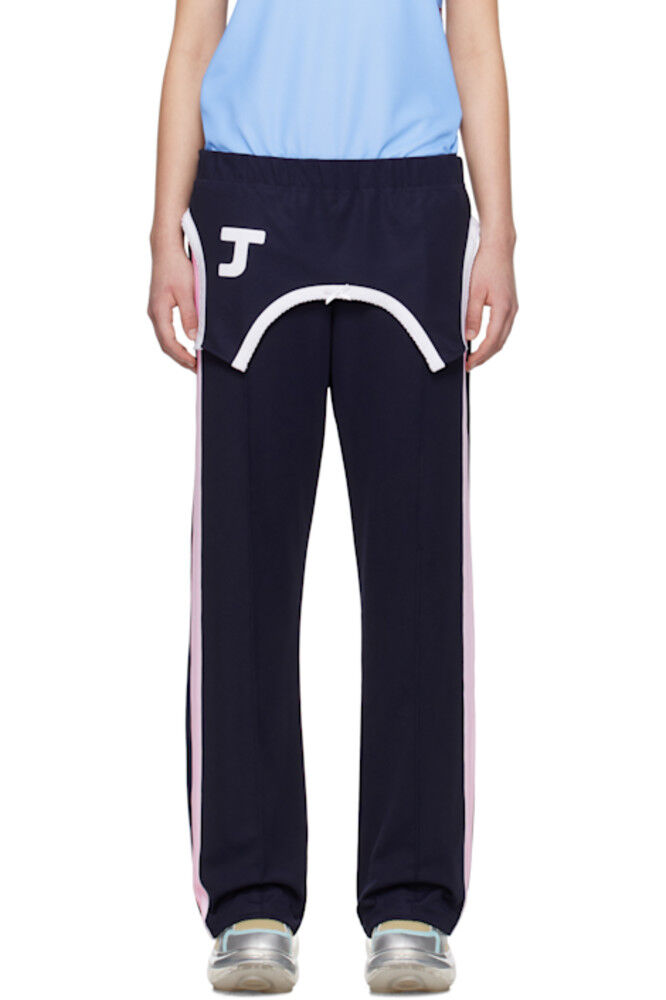 

Эксклюзивные темно-синие многослойные спортивные брюки SSENSE JennyFax Edition I'm Sorry by Petra Collins