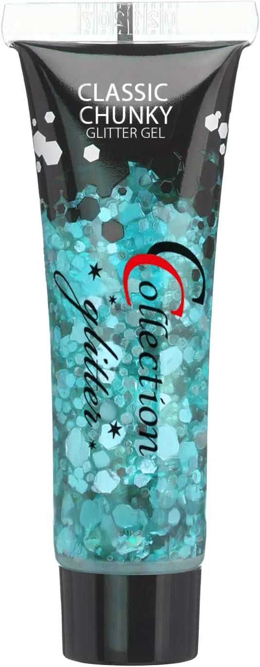 Гель-глиттер для лица и тела Cologne Collection «Chunky Glitter Gel» Cologne Collection, Turquoise