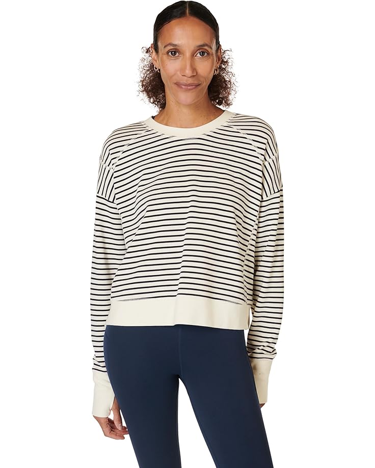 

Толстовка Sweaty Betty After Class Crop Sweatshirt, цвет Lily White Stripe