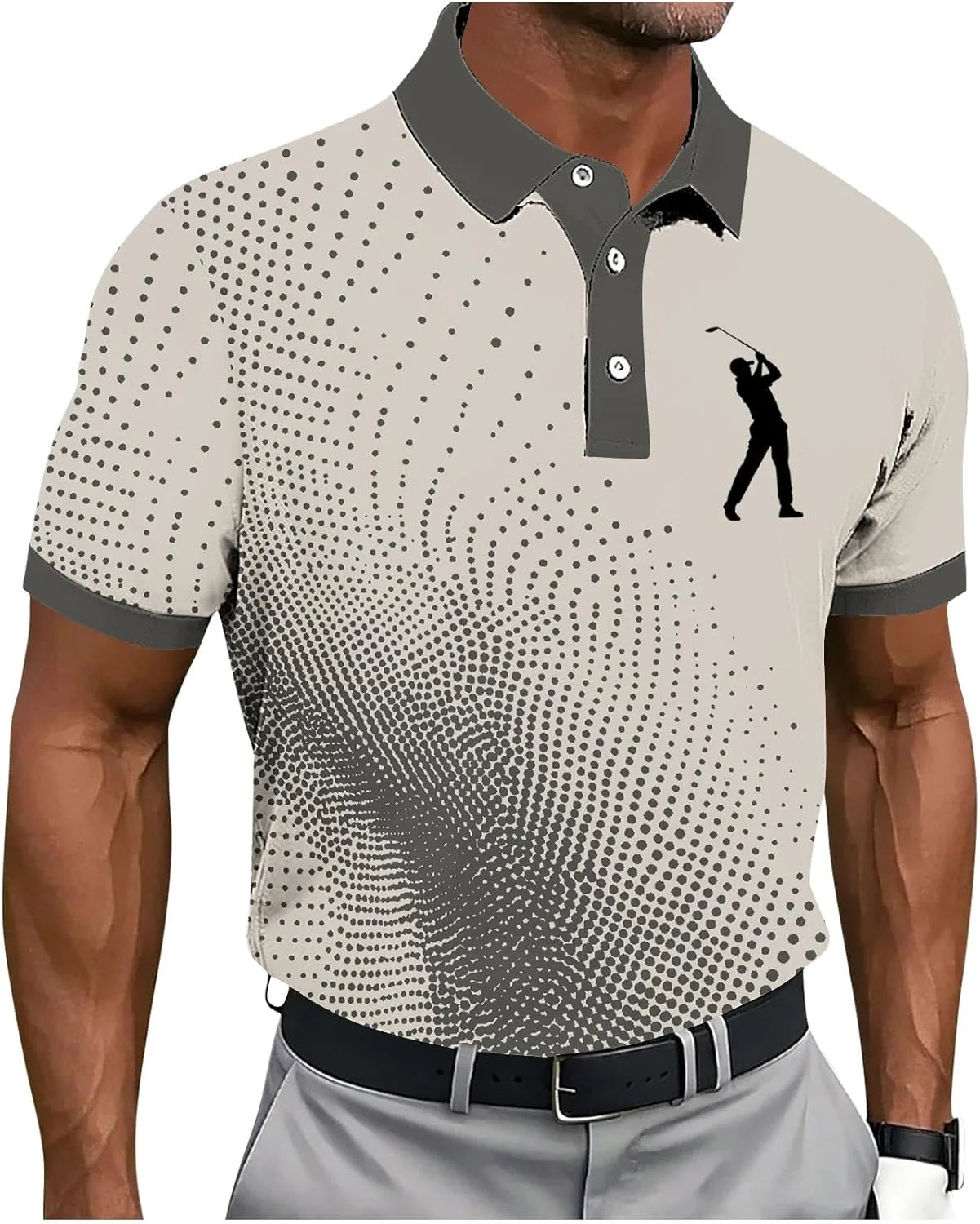 

Мужская футболка для гольфа с коротким рукавом — влагоотводящая, быстросохнущая, размеры Big and Tall