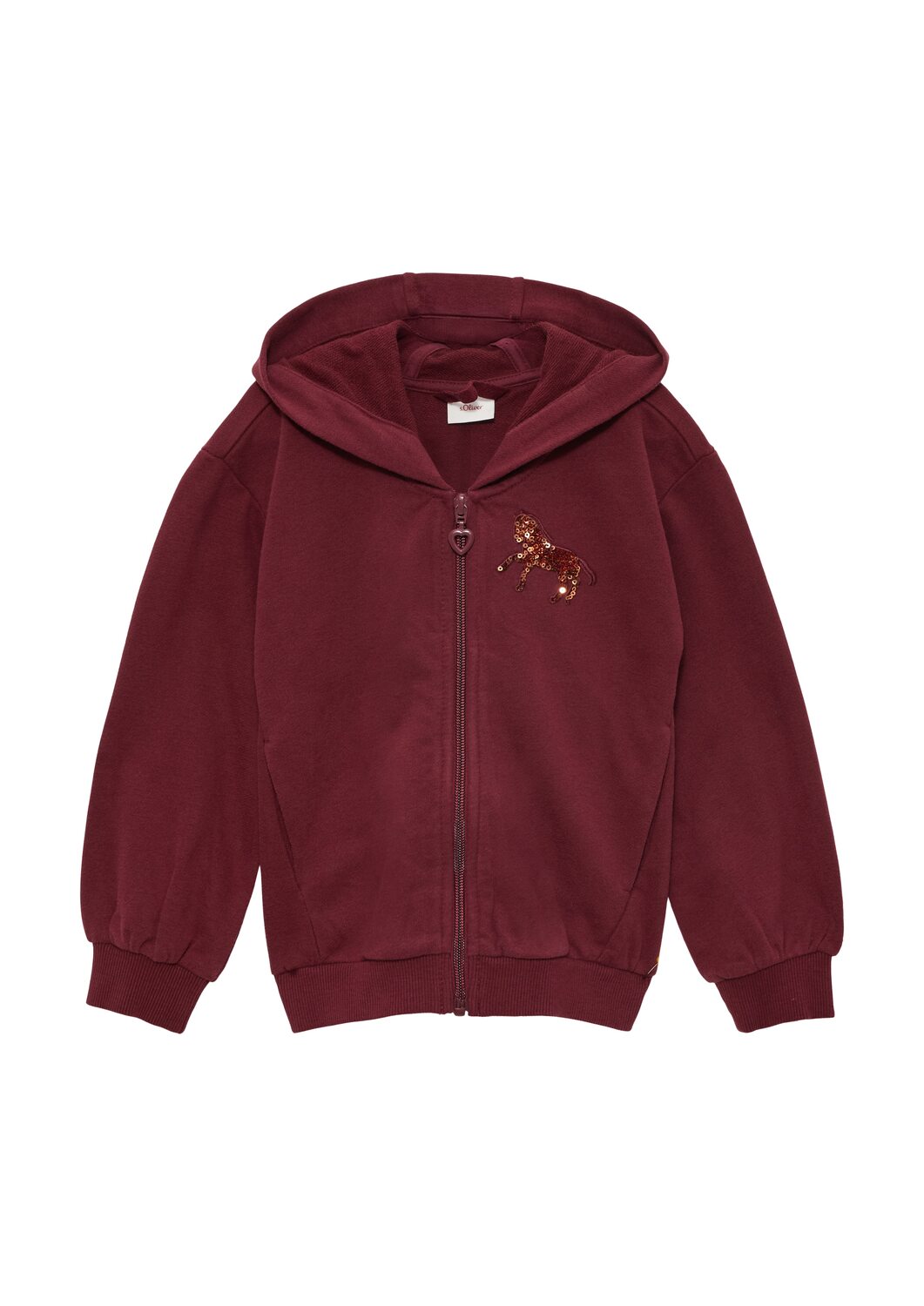 

s.Oliver Толстовка с молнией в бордовом, ржаво-красном цвете