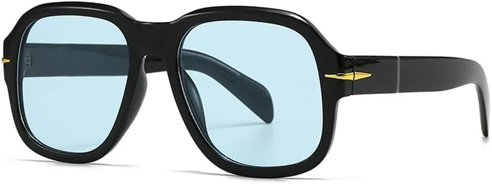 

Солнцезащитные очки LVTFCO Rivet Retro для женщин и мужчин, модные винтажные панк-очки, популярные очки с большой оправой для активного отдыха, защита от УФ-излучения UV400, Black Blue