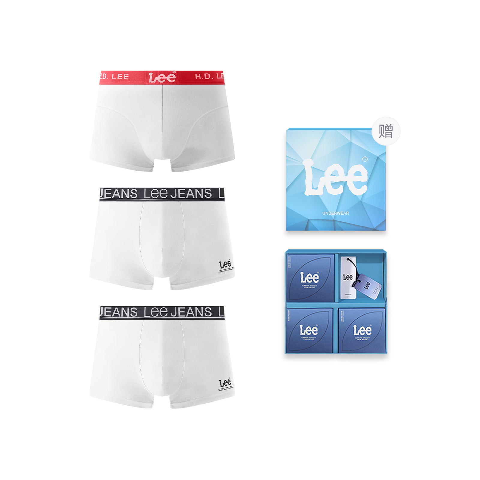 

Edge Color 3.0 трусы подарочные наборы мужские 3 шт Lee, белый