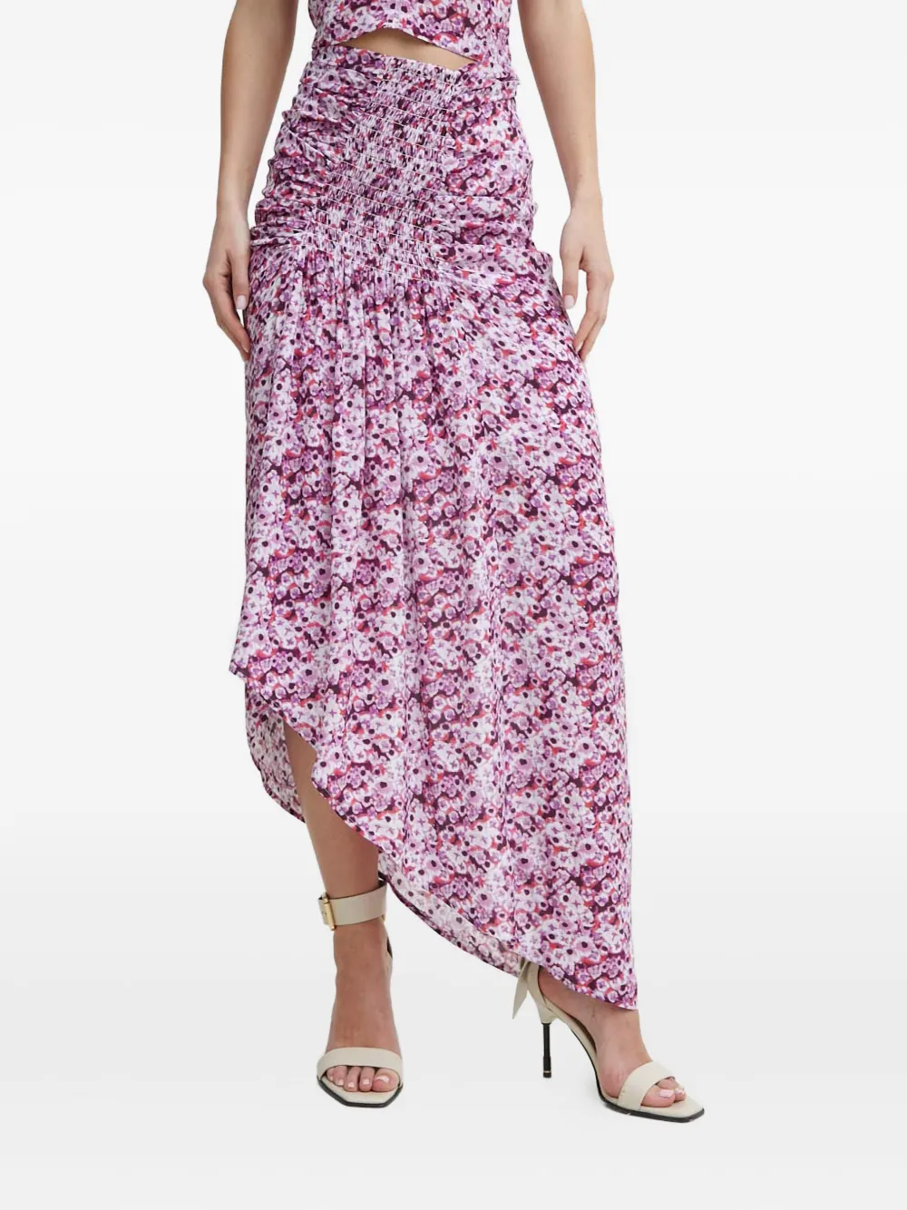 

Асимметричная юбка Noseti с цветочным узором и оборками Iro, фиолетовый