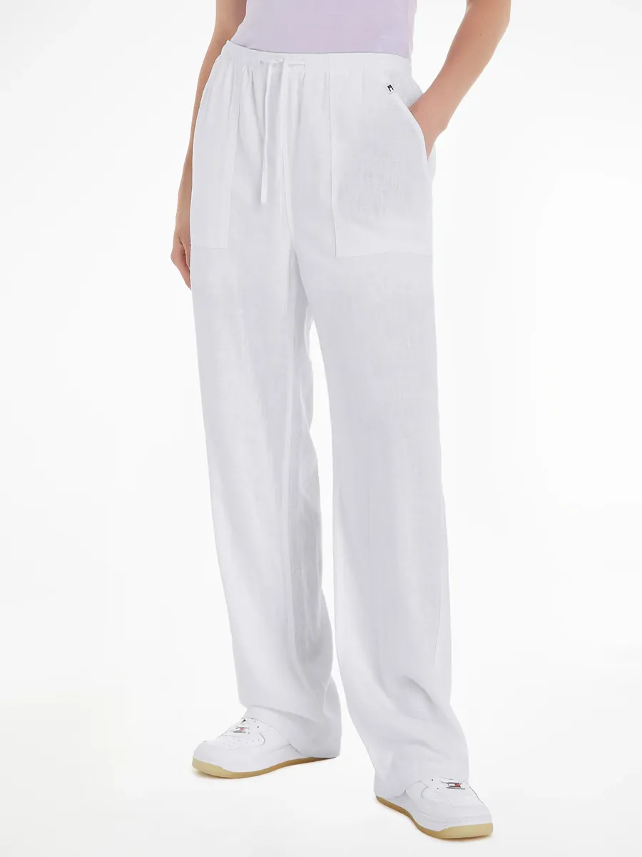 

Тканые брюки Tommy Jeans "TJW HARPER LINEN PANT" с флагом Tommy Jeans, белый