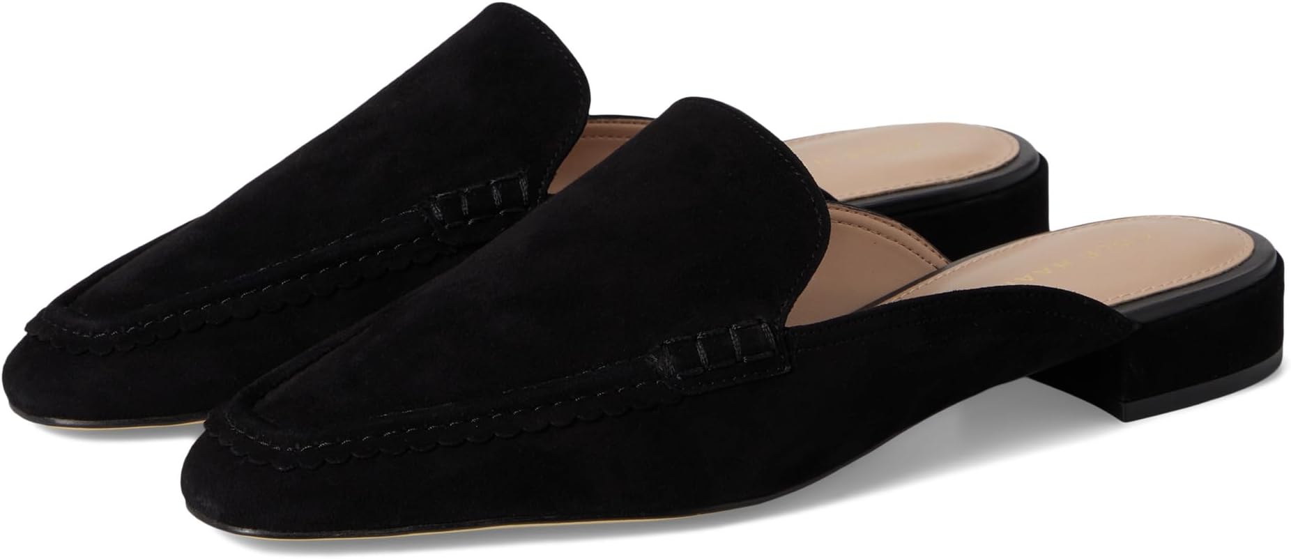 Лоферы Cole Haan Pollina Scalloped Mule Loafers, цвет Black Suede