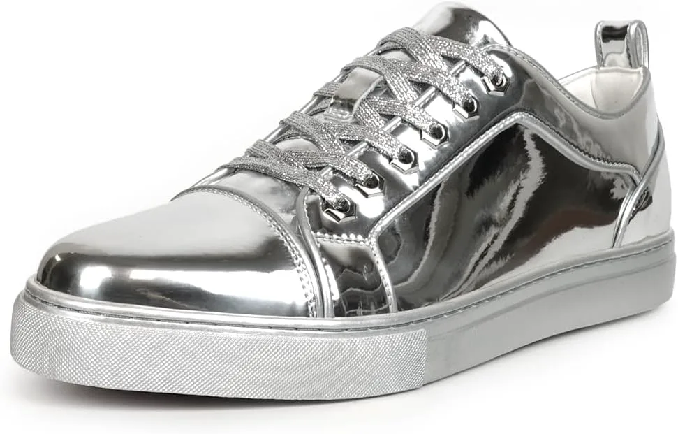 FI-2415-2 Patent Leather Cap tor Lace up Sneaker Fiesso by Aurelio Garcia, серебряный — фото 3