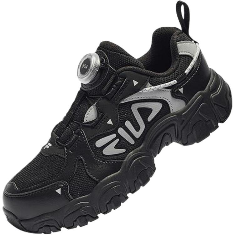 Кроссовки Cat Paw Shoes, дышащие, легкие, с амортизацией, детские, черно-серебристо-серые FILA KIDS, черный/серый/серебряный — фото 3