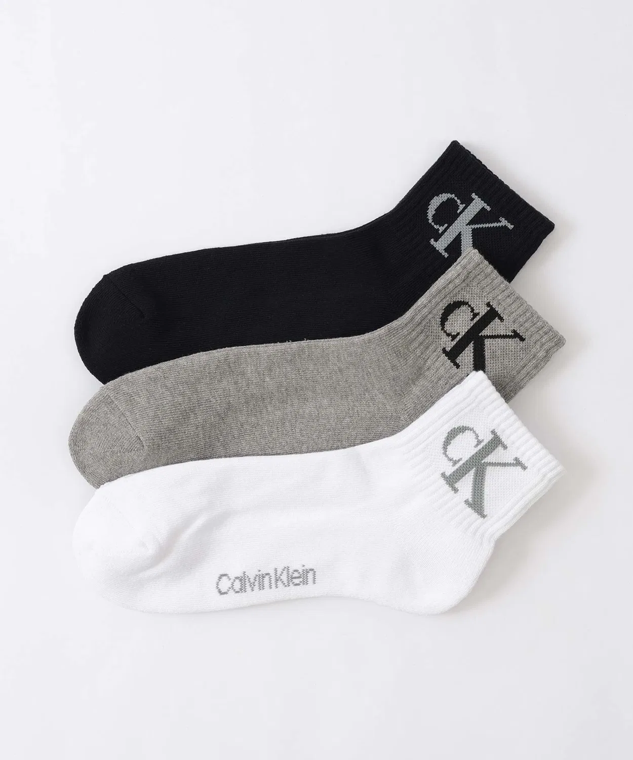 Носки Calvin Klein 3 пары, антибактериальные, короткие, белые