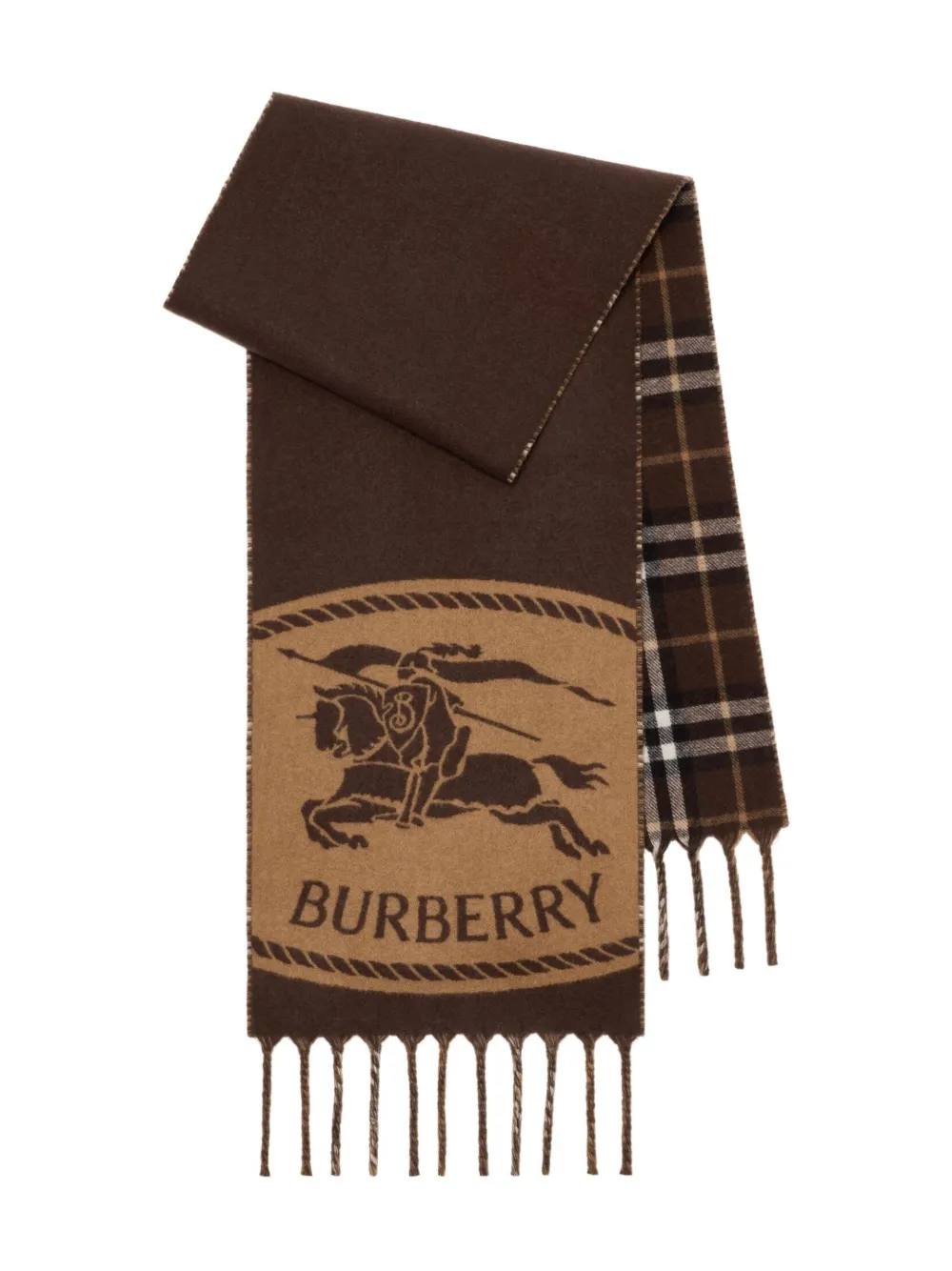 

Клетчатый шарф BURBERRY, коричневый