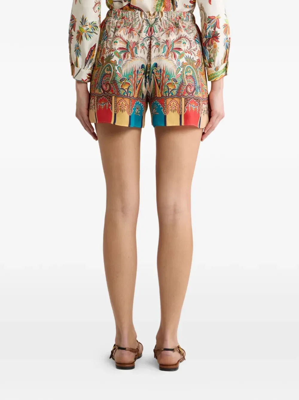 Шелковые шорты Peau D'Ange ETRO, бежевый — фото 4