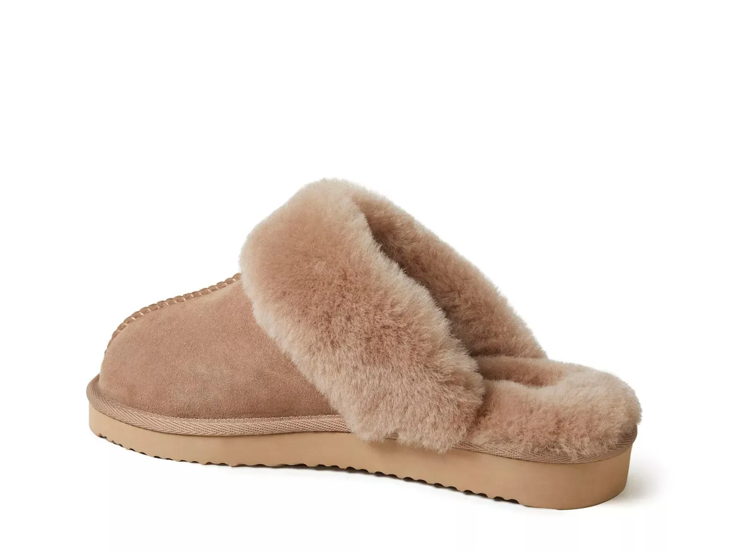 Тапочки Fireside by Dearfoams Sydney Scuff Slipper — женские, коньячного цвета — фото 2