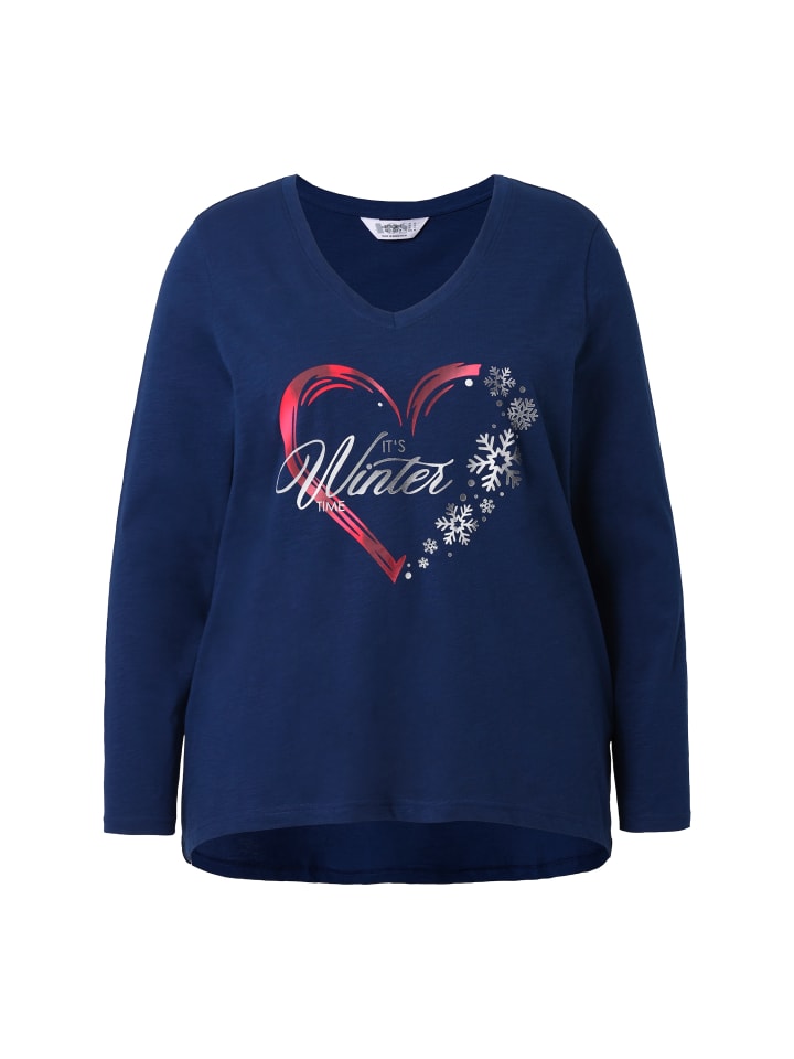 

Angel of Style Длинная футболка темно-синего цвета, Синий, Angel of Style Длинная футболка темно-синего цвета