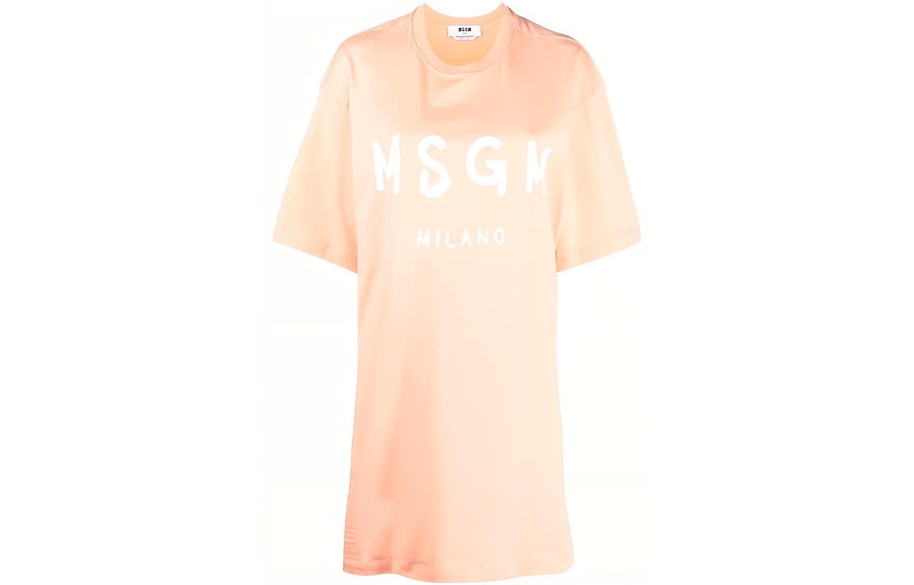 

MSGM Женское платье с коротким рукавом светло-оранжевое