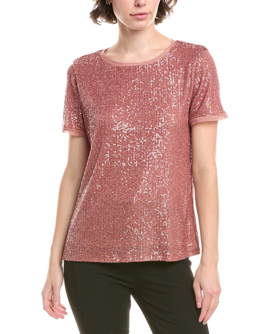 

Топ с пайетками Anne Klein, розовый