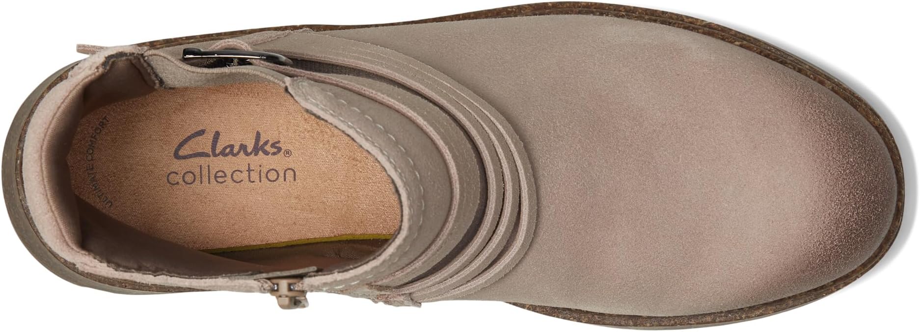 Ботинки женские челси Clarks Noralyn Strap замшевые  с декоративным ремешком, бежевый — фото 2