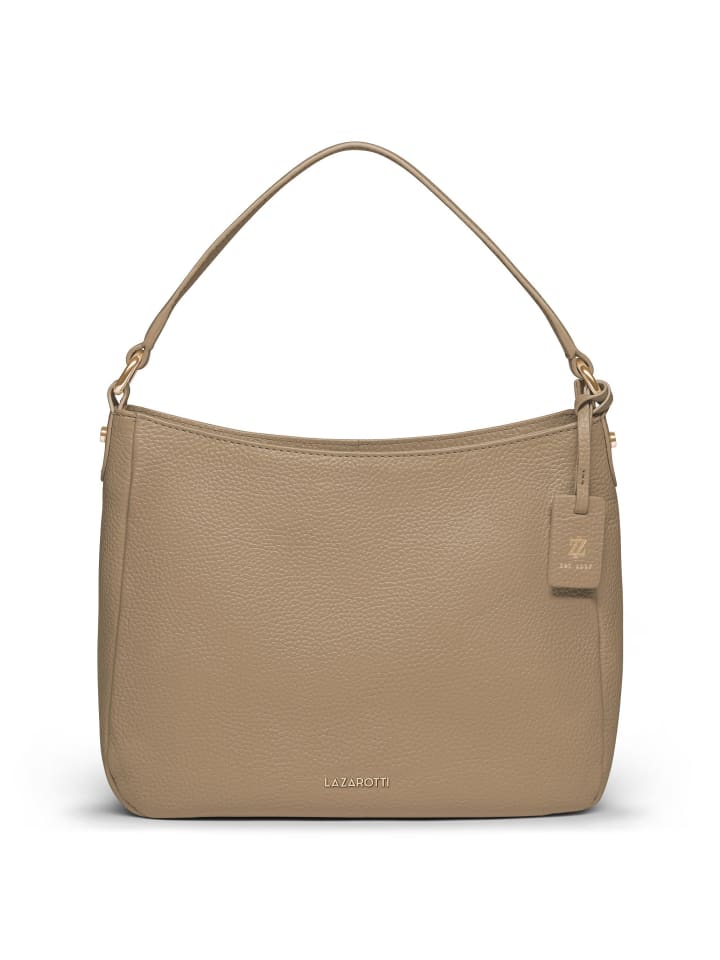 

Сумка через плечо Bologna Leather, кожа, 27 см, песочного цвета Lazarotti