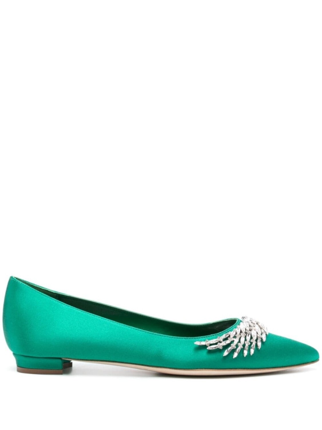

Manolo Blahnik шелковые балетки Pluma, зеленый