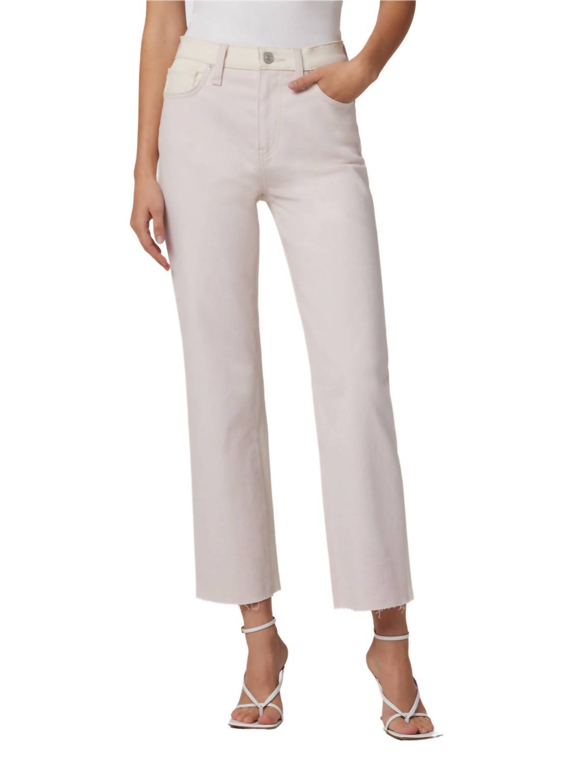 

Реми Прямые джинсы в цвете белая цапля и светло-розовый Hudson