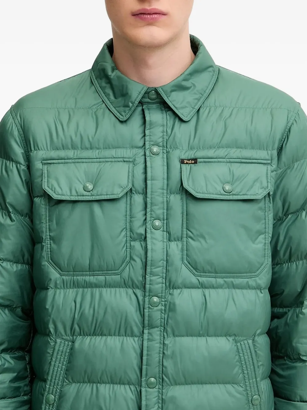 Стеганая куртка на пуговицах POLO RALPH LAUREN, зеленый — фото 4