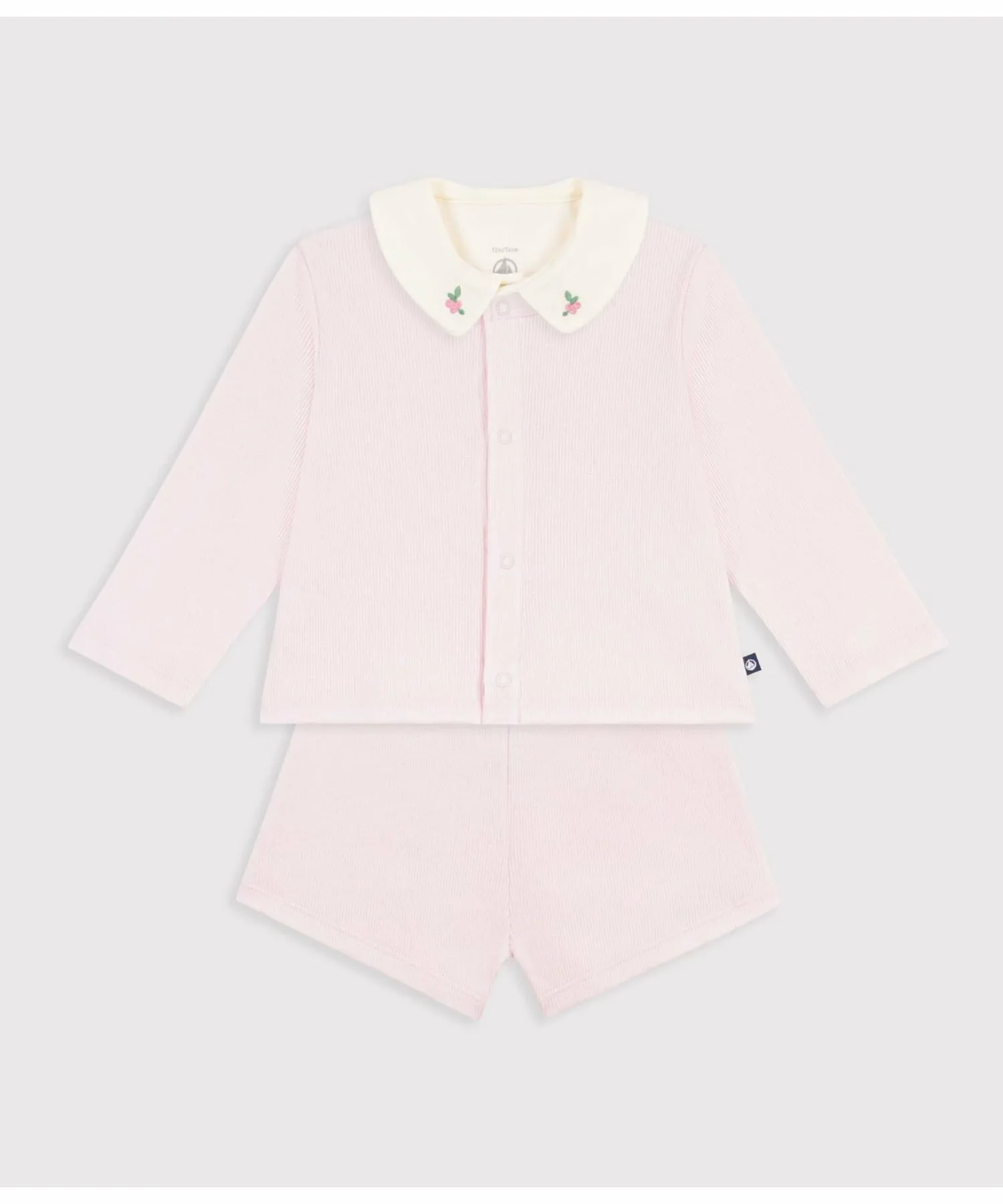 Детский хлопковый комплект из 3 предметов PETIT BATEAU, Light Pink — фото 2