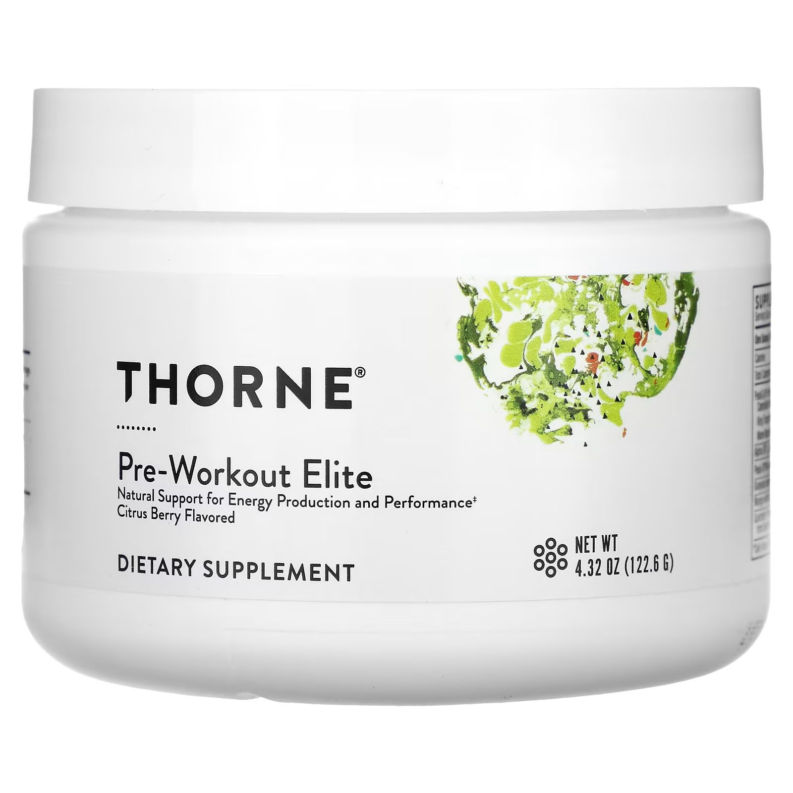 

Pre-Workout Elite, цитрусовые ягоды, 4,32 унции (122,6 г) Thorne