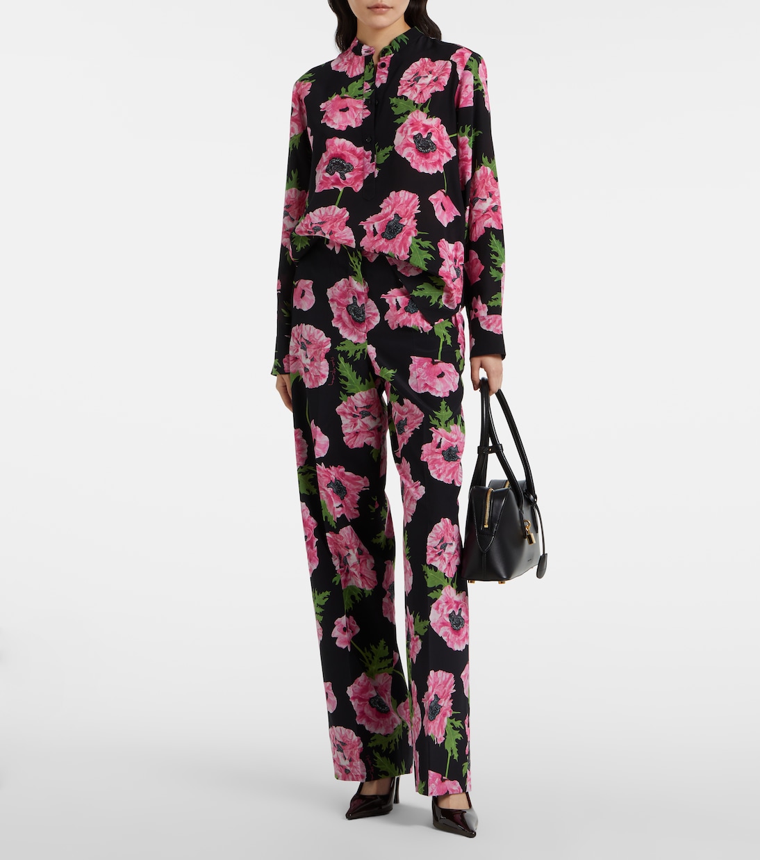 Шелковая рубашка с цветочным принтом в виде мака Stella McCartney, Poppy Print — фото 2