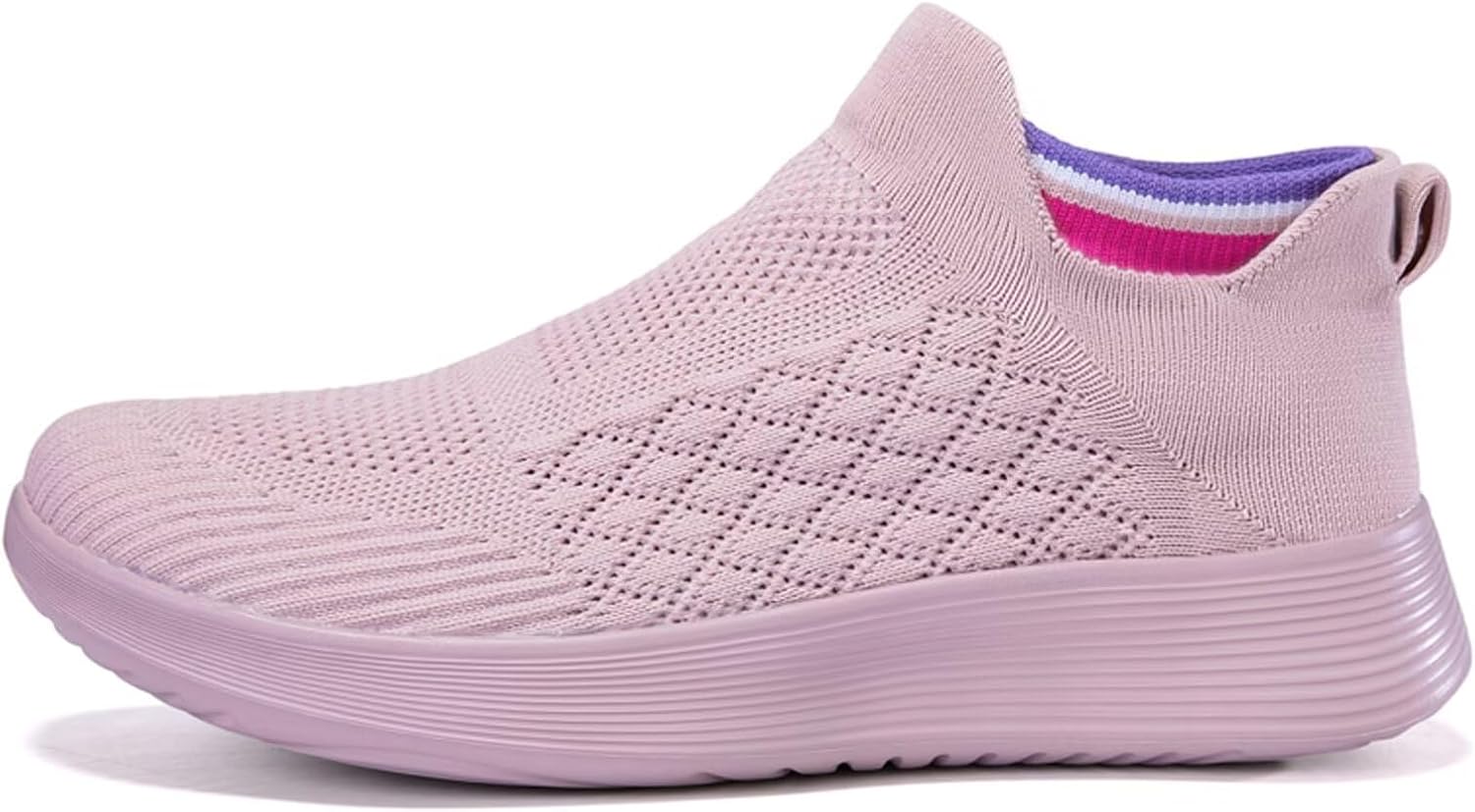 

Кроссовки Ozefiad Slip-on для мужчин и женщин, сетчатые кеды без шнурков, повседневная обувь для прогулок, фиолетовый/розовый