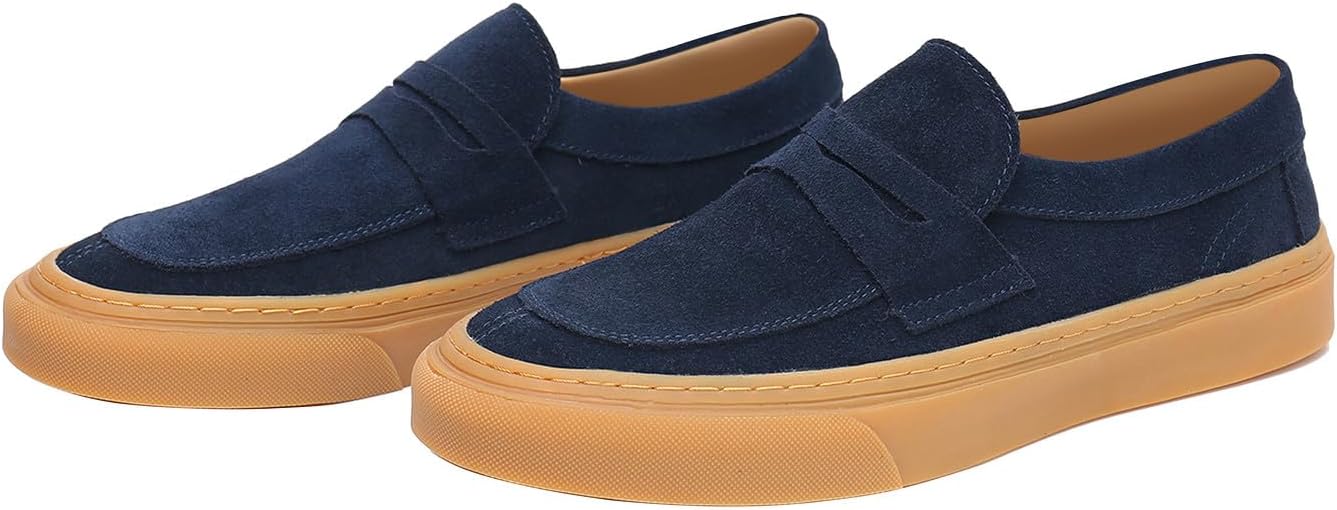 

Мужские туфли Santimon слипоны Пэнни-лоферы из замши Модные повседневные деловые туфли на выпускной Мокасины Летние удобные дышащие туфли для мужчин, синий