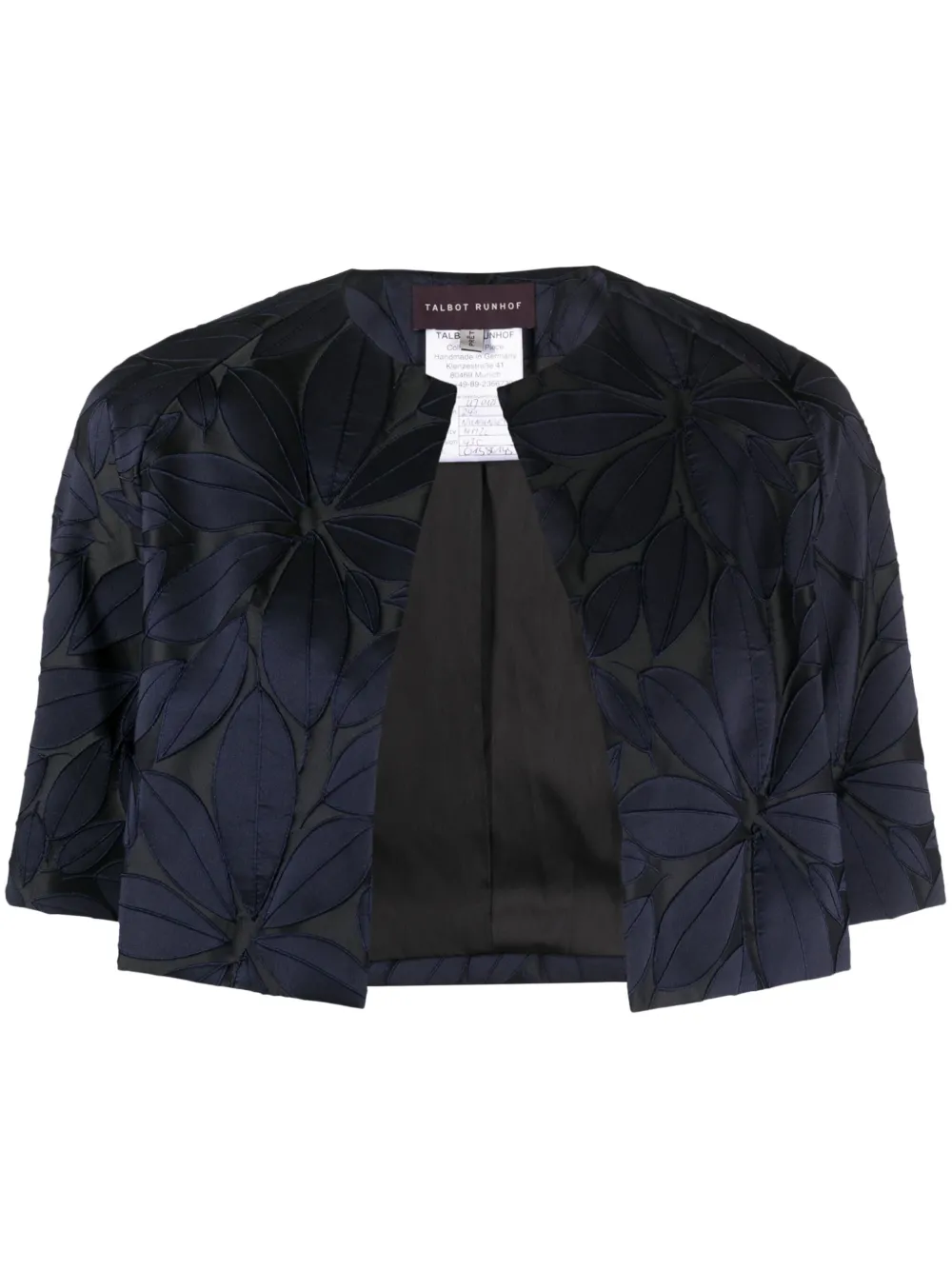 

Укороченный жакет с вышивкой Talbot Runhof, синий