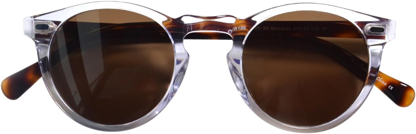 

Винтажные круглые солнцезащитные очки ERD для мужчин, поляризованные, круглая оправа для женщин, защита от УФ-излучения UV400, большие очки EAREADA, Crystal Frame/Brown Lens