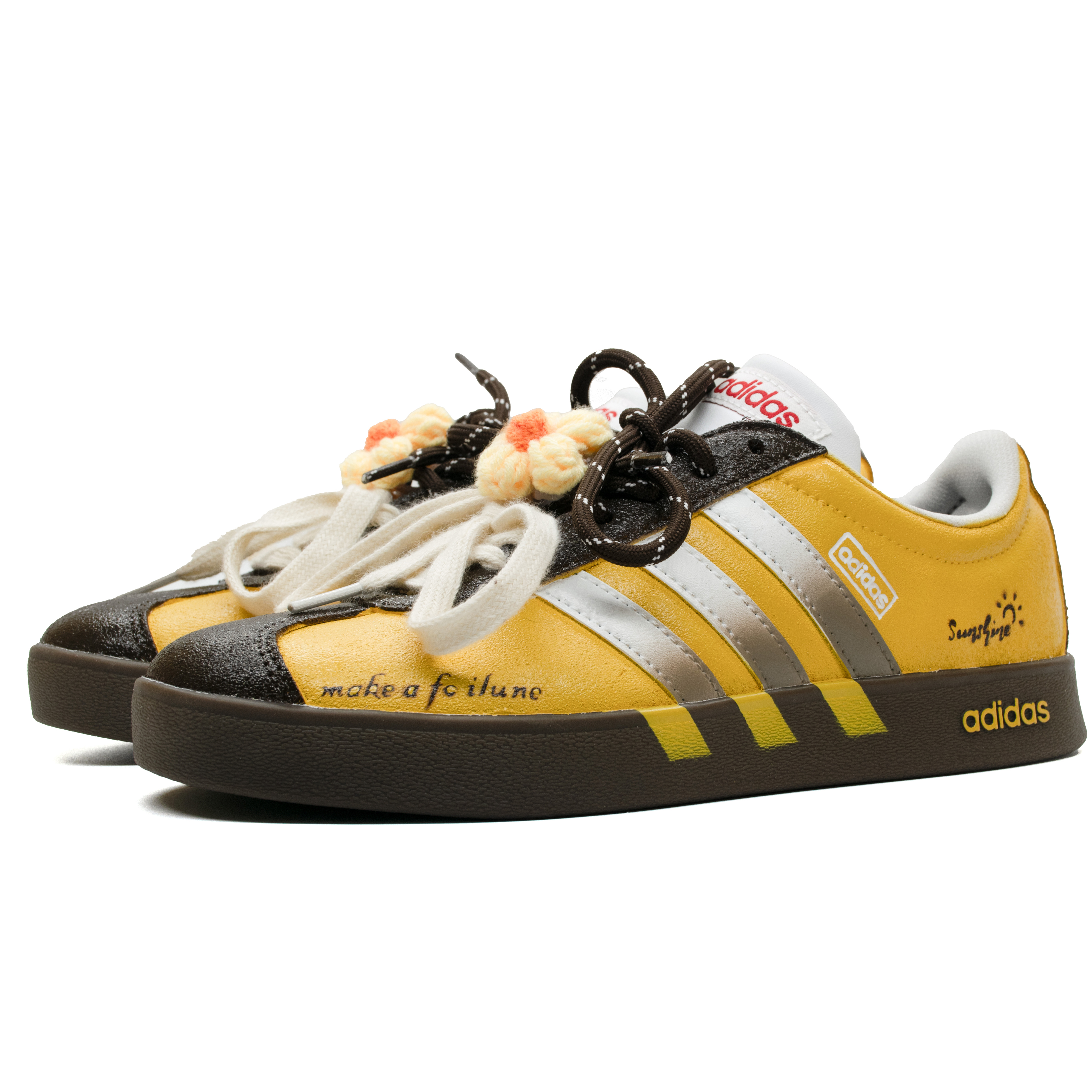 Adidas VL Court 2.0 скейтборд обувь unisex низкие желтый — фото 4