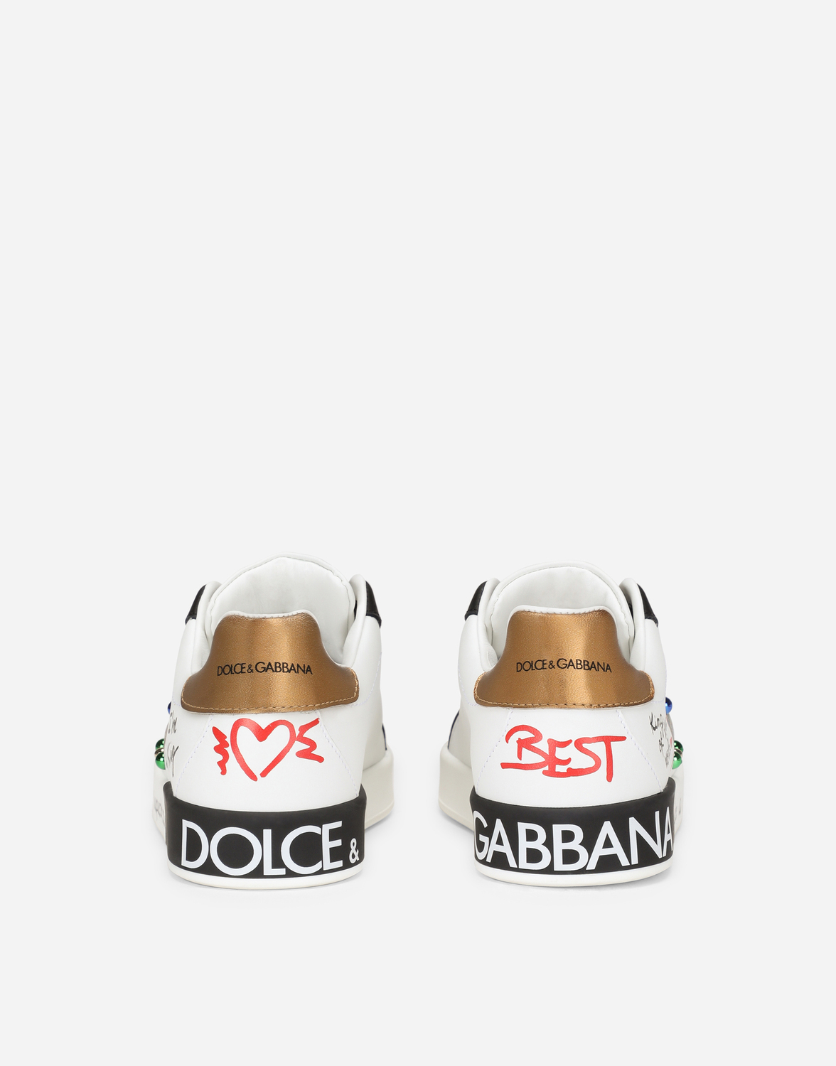 Кожаные кеды Portofino DG King Dolce&Gabbana, мультиколор — фото 3