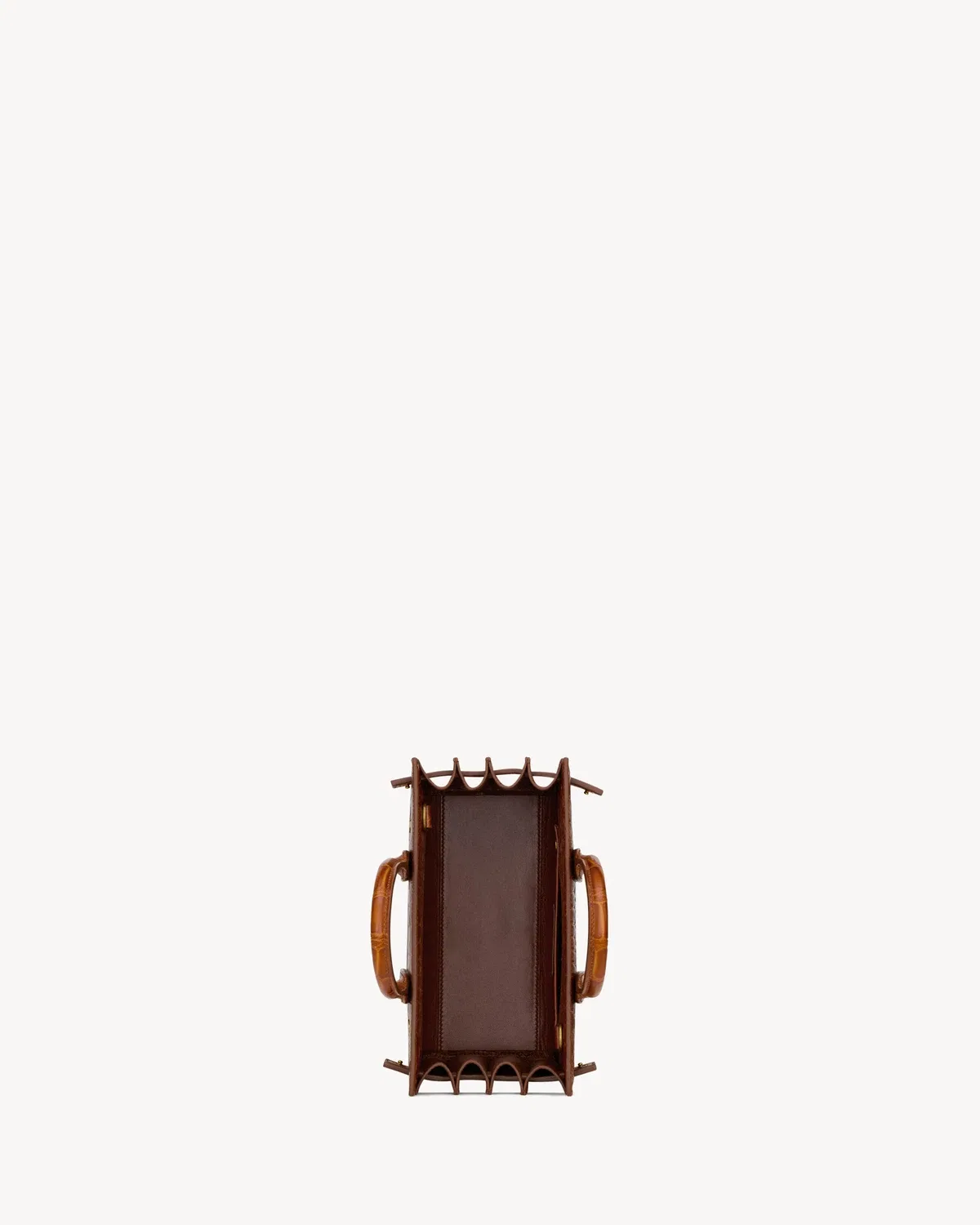 SAC DE JOUR из кожи с тиснением под крокодила - NANO SAINT LAURENT, коричневый — фото 4