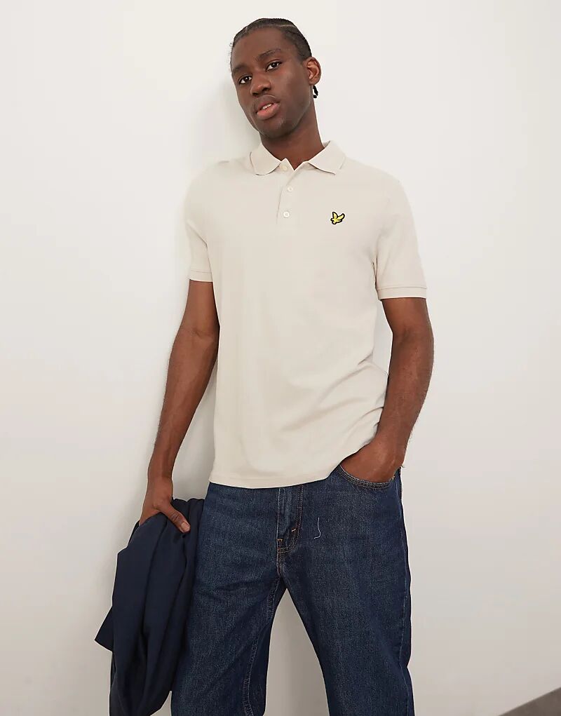 

Рубашка поло с фактурным кантом в каменном цвете Lyle & Scott