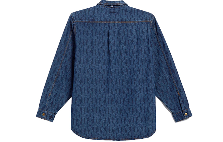 Рубашка adidas originals x IVY PARK Crossover Stripe Solid Color Denim Blue Shirt — фото 2