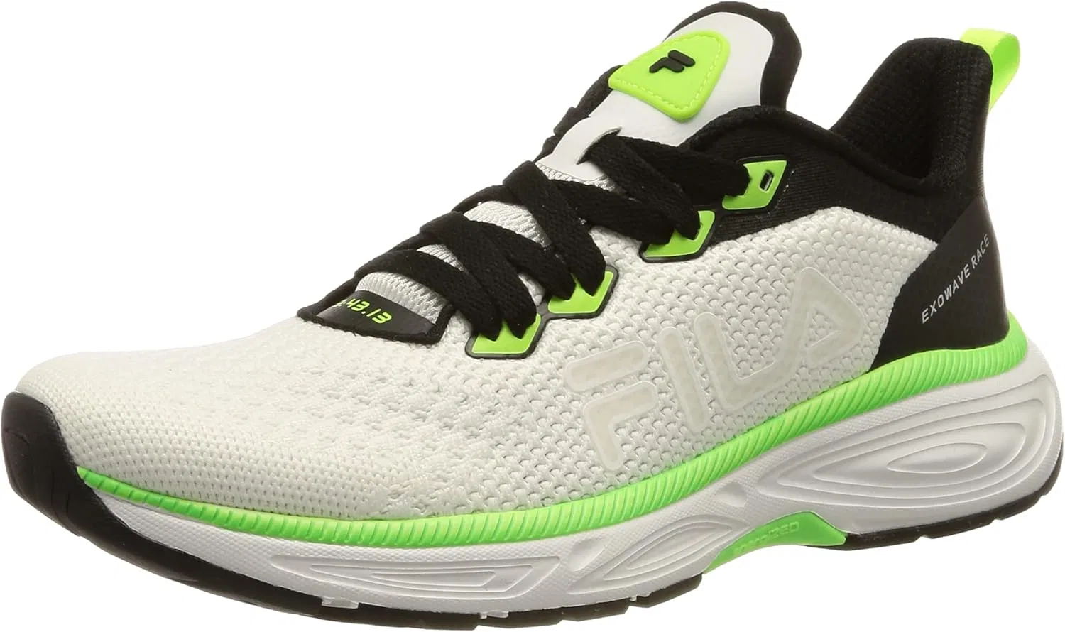Мужские беговые кроссовки FILA Exowave Race, White, Neon Green, Black