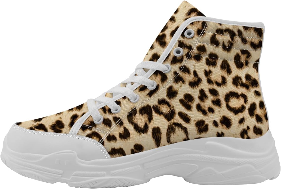 

Кроссовки на высокой платформе с леопардовым принтом для женщин, сандалии на шнуровке из ткани, подарки для мамы, папы и друзей Generic, 3103 Brown