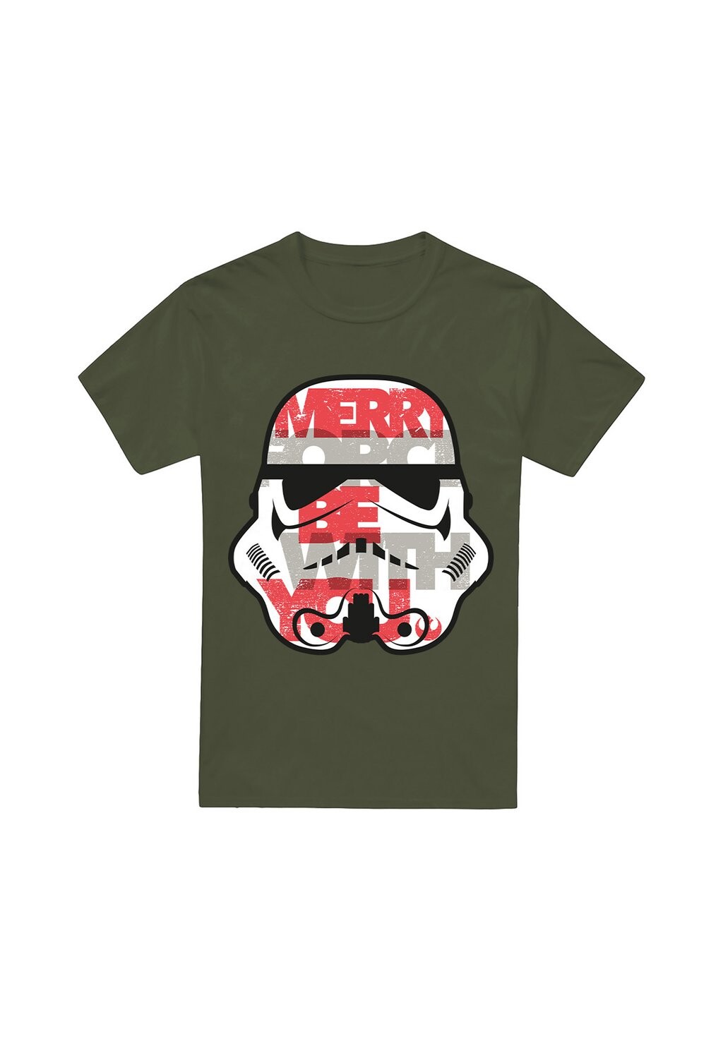 

Футболка с принтом CHRISTMAS MERRY FORCE BE WITH YOU STORMTROOPER Star Wars, зеленый