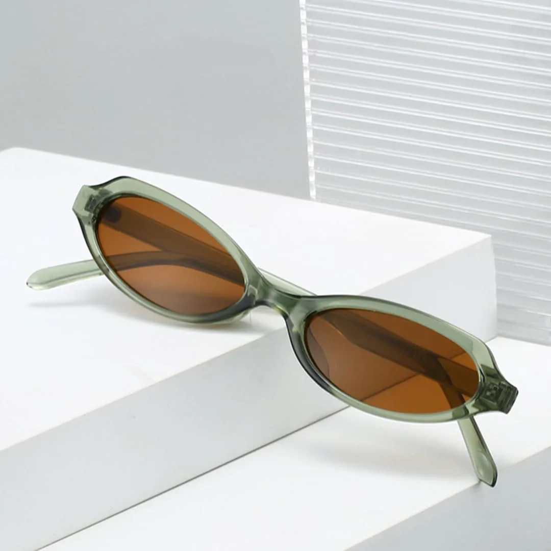 

Маленькие солнцезащитные очки «кошачий глаз» для мужчин, солнцезащитные очки с УФ-защитой UV400, модные линзы, женские очки в стиле панк HHZZYVY, Green Tea