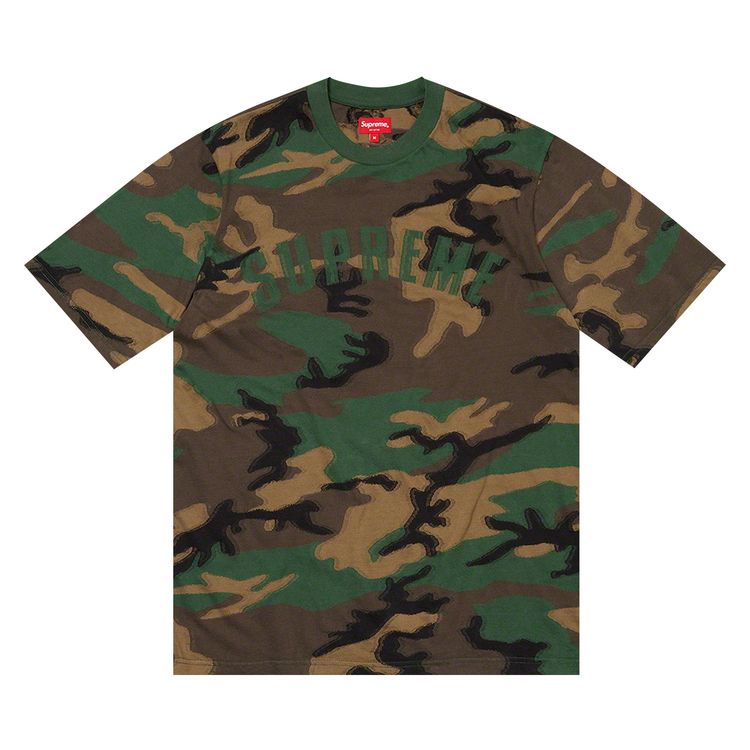 

Топ Supreme Intarsia Camo Short-Sleeve Top Woodland Camo, зеленый