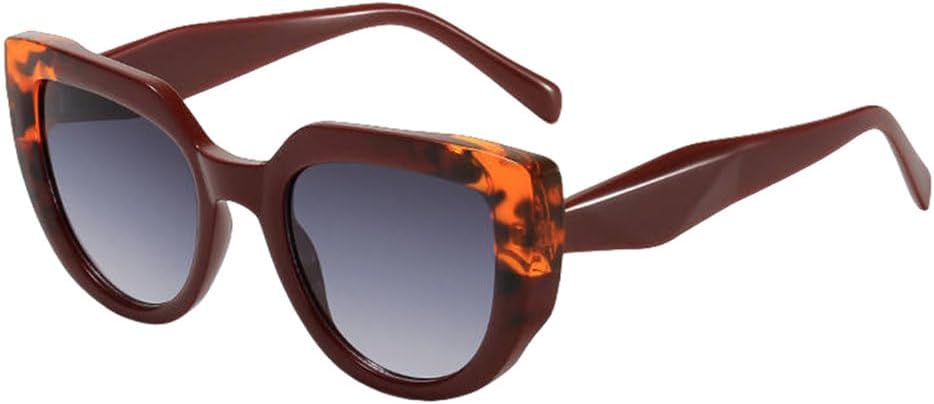 

Модные солнцезащитные очки «кошачий глаз» для женщин, увеличенного размера; мужские солнцезащитные очки с плоскими линзами, защищающие от УФ-излучения UV400 TYUVIVO, Red Leopard