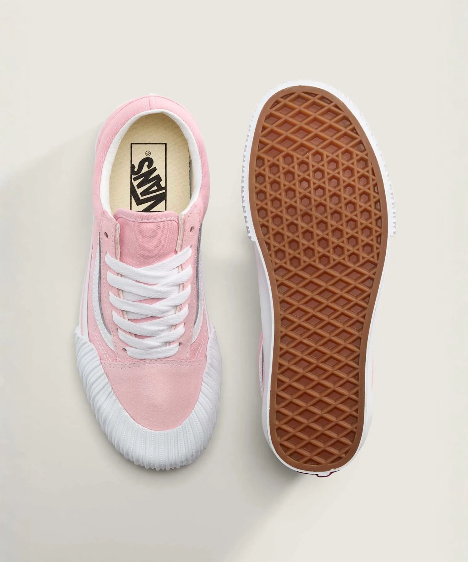 Кроссовки из натуральной кожи Old Skool Coral Blush VANS розовые — фото 3