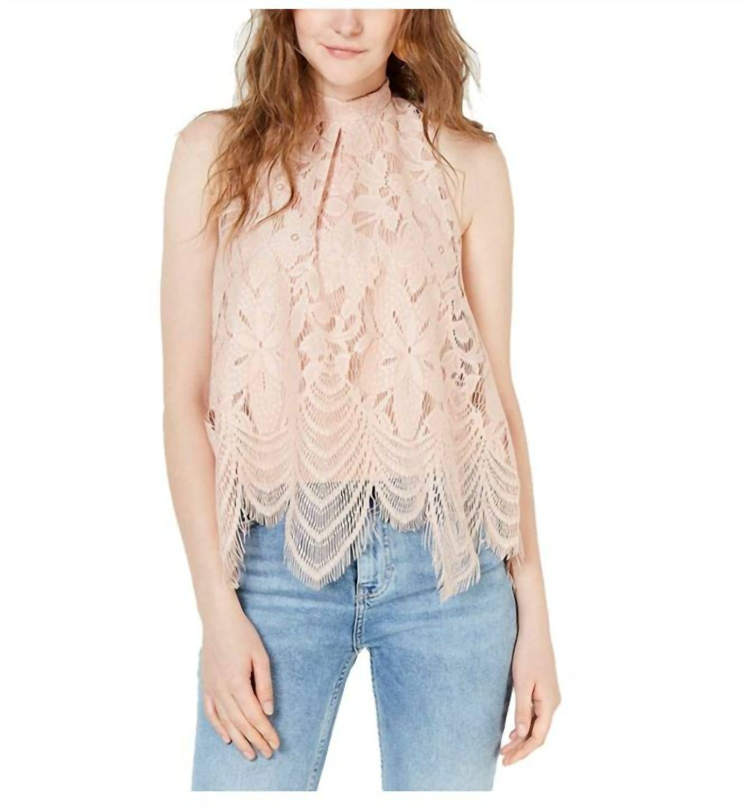 

Блузка Juniors Dust Lace Halter Neck без рукавов в розовом цвете Love