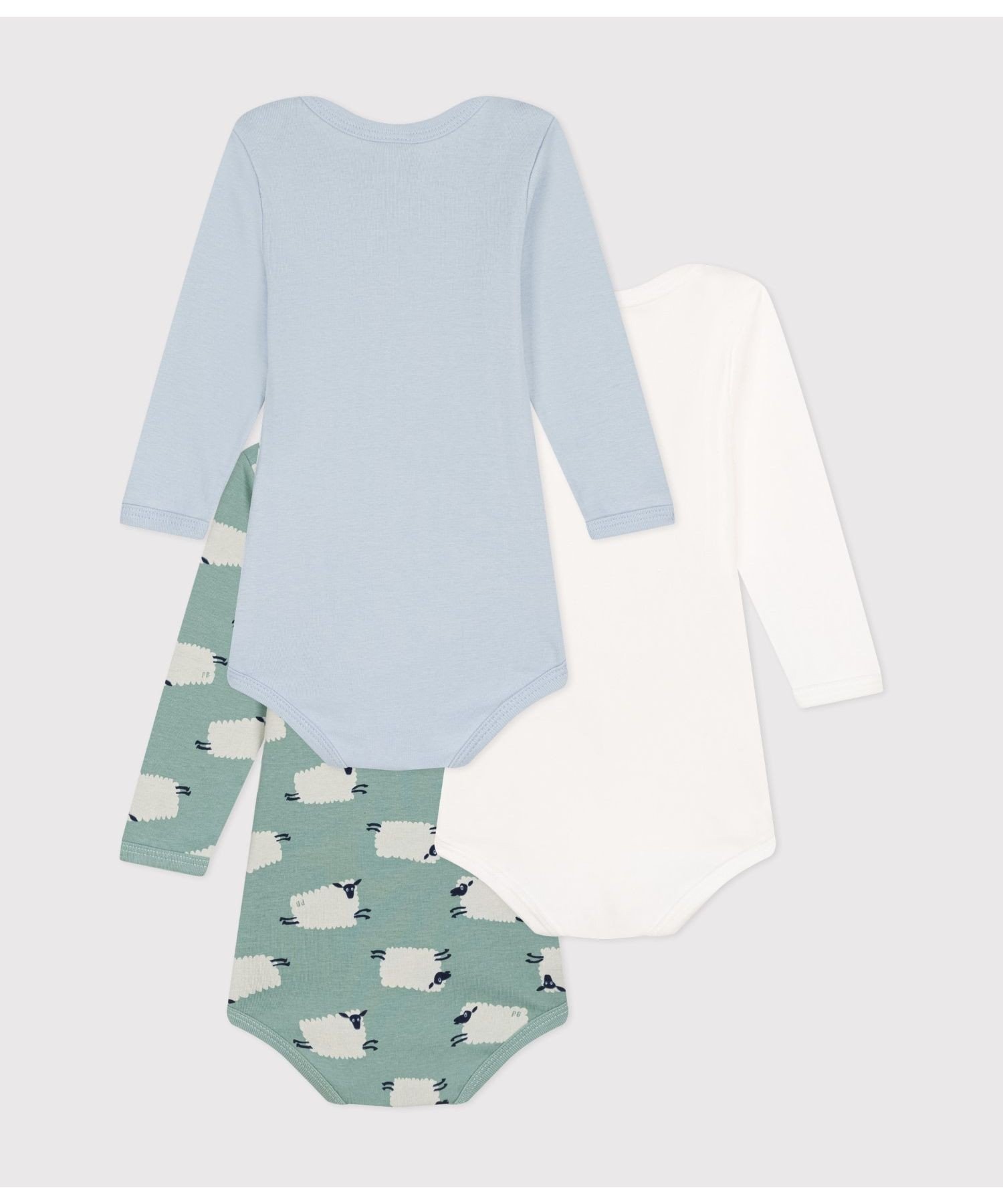 Боди с длинными рукавами (комплект из 3 предметов) PETIT BATEAU, Multicolor 1 — фото 2