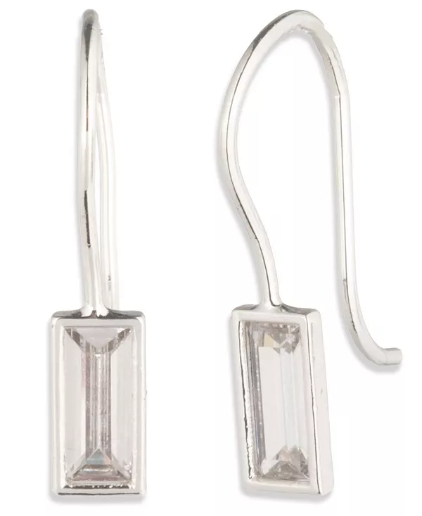 

Серьги-Подвески с кубическим цирконием огранки «багет» золотистого оттенка (также в серебристом оттенке) Lauren Ralph Lauren, silver