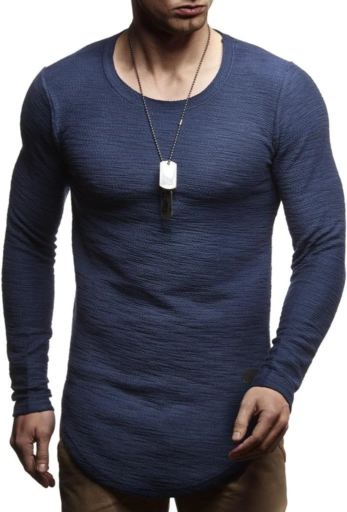 

Leif Nelson мужской модный пуловер с длинным рукавом Slim Fit LN6298